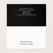 Trendy Zwart & Wit Plain Creatief Modern Linnen Visitekaartjes (Buitenkant ongevouwen)