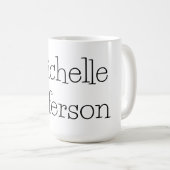 Trendy Zwart & Wit Script Naam Chic Koffiemok (Voorkant rechts)