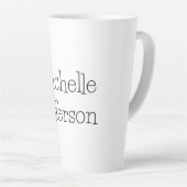 Trendy Zwart & Wit Script Naam Chic Latte Mok (Rechterhoek)