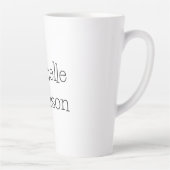 Trendy Zwart & Wit Script Naam Chic Latte Mok (Rechts)
