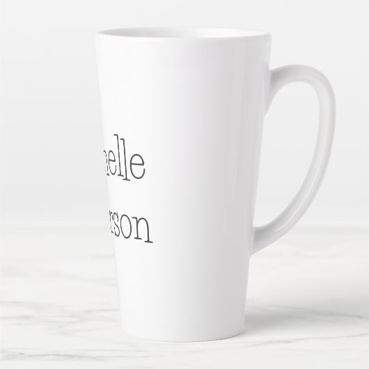 Trendy Zwart & Wit Script Naam Chic Latte Mok (Rechts)