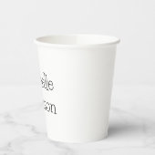 Trendy Zwart & Wit Script Naam Chic Papieren Bekers (Links)