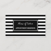 Trendy Zwart Wit Strepen Afspraakherinnering Afsprakenkaartje (Achterkant)