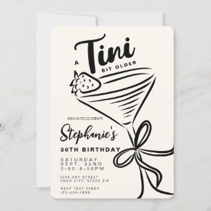 Trendy zwart-wit tini beetje ouder 30e verjaardag kaart