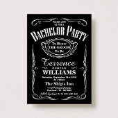 Trendy Zwart & Wit Typografie Vrijgezellenfeest Kaart