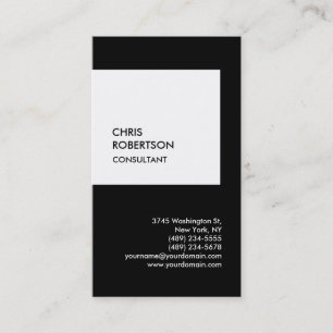 Trendy zwart wit verticaal uniek visitekaartje