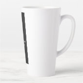 Trendy zwart wit verticaal uniek visitekaartje latte mok (Rechts)