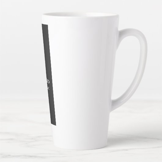 Trendy zwart wit verticaal uniek visitekaartje latte mok (Rechts)