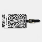 Trendy Zwart Wit Zebra Skin Modern Pattern Bagagelabel (Voorkant horizontaal)
