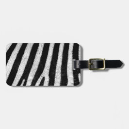 Trendy zwart-wit zebra strepen bagagelabel