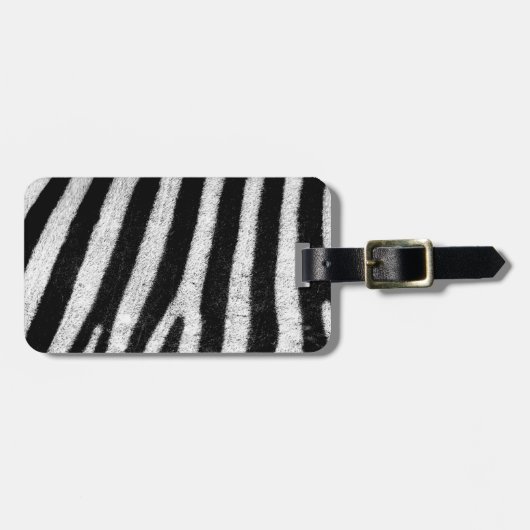 Trendy zwart-wit zebra strepen bagagelabel (Voorkant horizontaal)