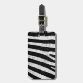 Trendy zwart-wit zebra strepen bagagelabel (Voorkant verticaal)