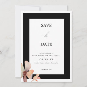 Trendy Zwarte Frame Foto Minimalistische Save The Kaart