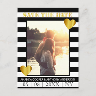 Trendy zwarte striped foto briefkaart