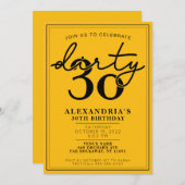 Trente - 30e anniversaire Invitation de fête (Devant / Derrière)