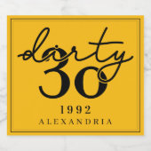 Trente - Anniversaire - Étiquettes de vin mousseux (Étiquettes simples)