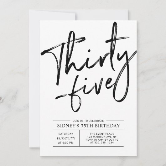Trente-cinq moderne 35e anniversaire Invitation (Devant)