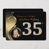 trente-cinquième, invitation d'anniversaire, (Devant / Derrière)