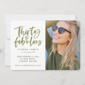 trente et invitation fabuleux de photo de fête (Devant)