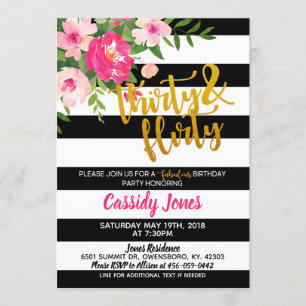Trente et invitation Flirty d'anniversaire