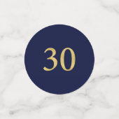 Trente | Gold & Navy Confetti 30e anniversaire fêt (Petit recto)