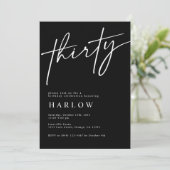 Trente Invitation d'anniversaire noir et blanc (Debout devant)