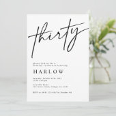 Trente Invitation d'anniversaire noir et blanc (Debout devant)