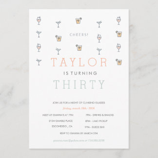 Trente Martini Jalon Anniversaire Invitation