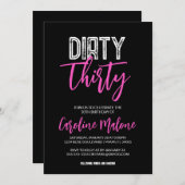 Trente-neuf moderne 30e anniversaire Invitation (Devant / Derrière)