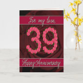 trente-neuvième carte d'anniversaire avec les (Fleur jaune)