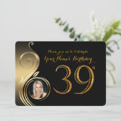 trente-neuvième, invitation d'anniversaire, or de (Debout devant)