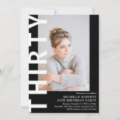 TRENTE Photo moderne 30e anniversaire Invitation d (Devant)