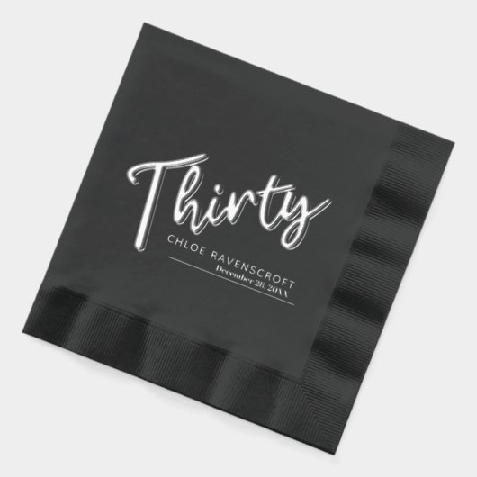 Trente script texte 30e anniversaire date du nom p (Gauche)