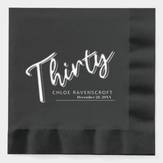 Trente script texte 30e anniversaire date du nom p (Recto)