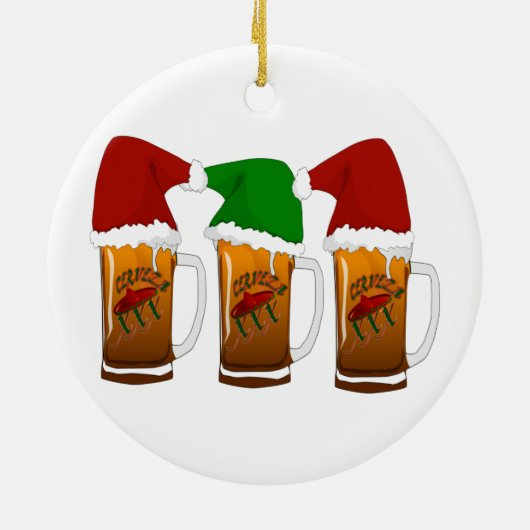 Tres Amigos KerstCerveza Keramisch Ornament (Achterkant)
