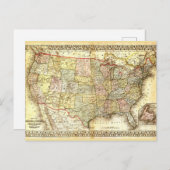 Très ancienne carte des États-Unis d'Amérique (Devant / Derrière)