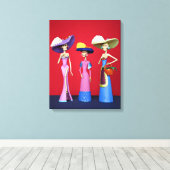 Tres Catrinas Canvas Afdruk (Insitu (Houten vloer))