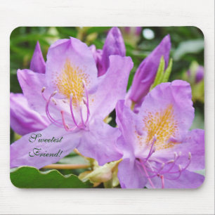 Très chère amie ! Tapis de souris Fleurs Rhodies v