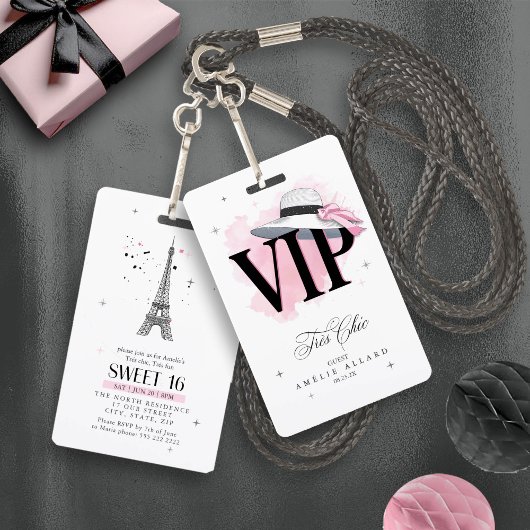 Trés Chic Parisian Sweet 16 ID1162 Badge