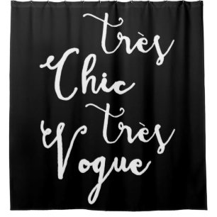 Tres Chic Tres Vogue Modern Calligrafie-ontwerp Douchegordijn
