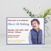 Très drôle | Boys Photo Invitation Anniversaire (Debout devant)