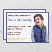 Très drôle | Boys Photo Invitation Anniversaire (Devant / Derrière)