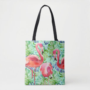 Tres Flamingos Pink Flamingo Tropical Canvas tas