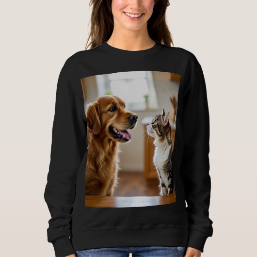 Très joli chat et chien design sur Tshirt (Devant)