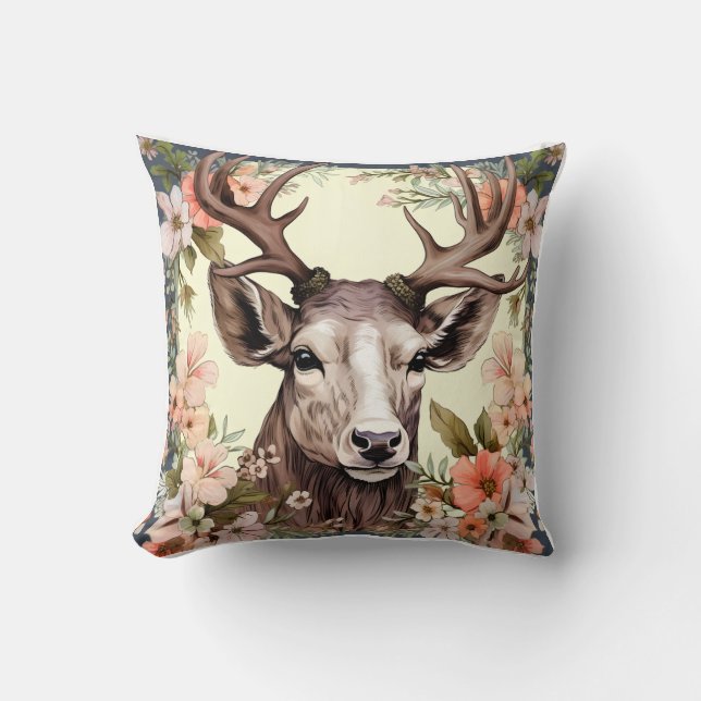 🦌 🎄 Très Joli Joyeux Coussin de rennes de Noël (Recto)