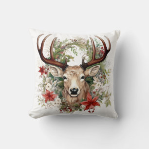 🦌 🎄 Très Joli Joyeux Coussin de rennes de Noël