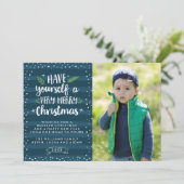 Très Joyeux Noël | Carte photo de la marine (Debout devant)