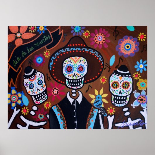 TRES MARIACHIS DAY VAN DE DODE POSTERS (Voorkant)