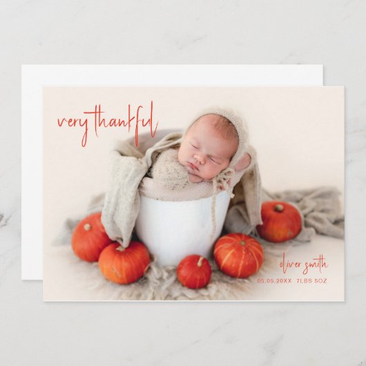 Très Merci Automne Faire-part de naissance Automne (Devant / Derrière)