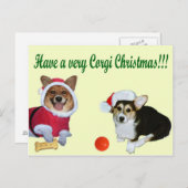 Très Noël M de corgi et carte postale jaune de G (Devant / Derrière)